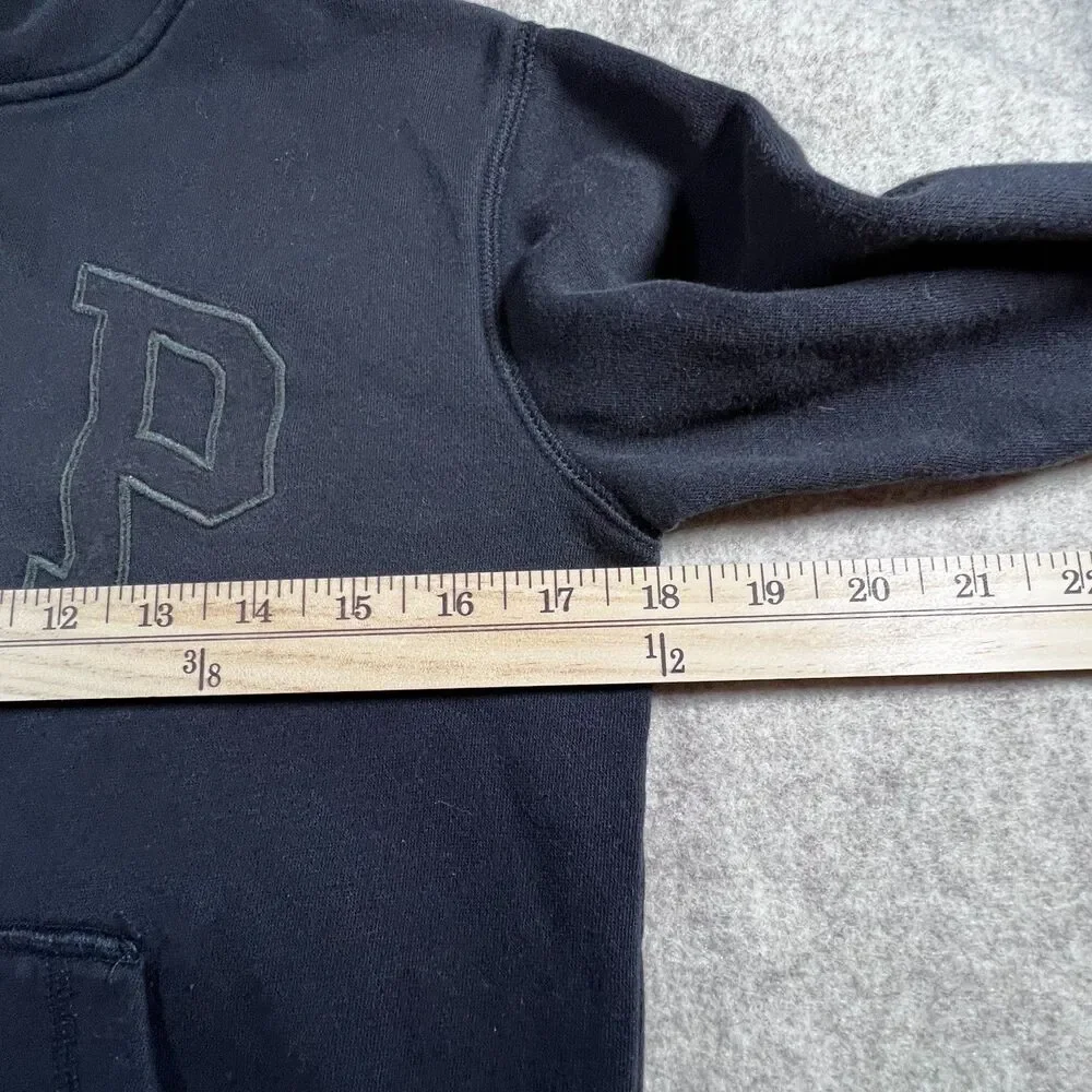 Kids Relaxed Gap Embroidered Logo Hoodie Black Fleece Medium